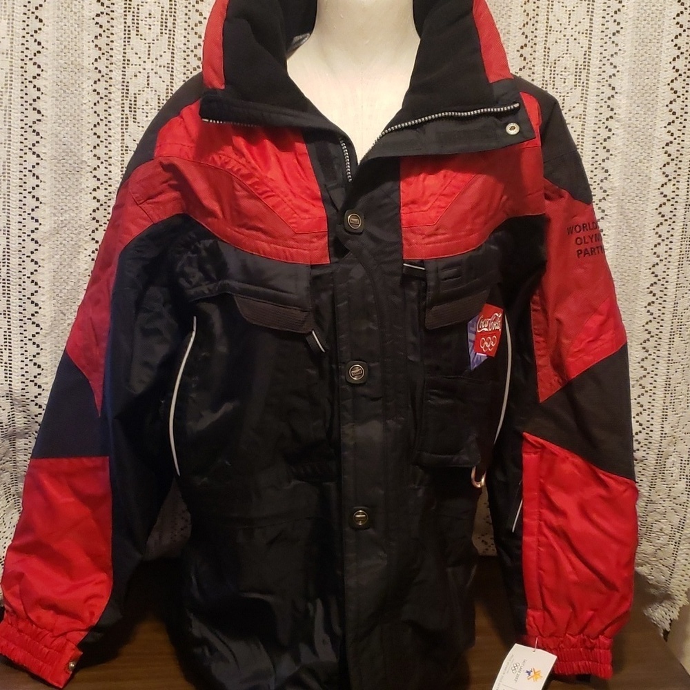 Coca Cola Coat Jacket 2002 Salt Lake City Winter Olympics Official Red